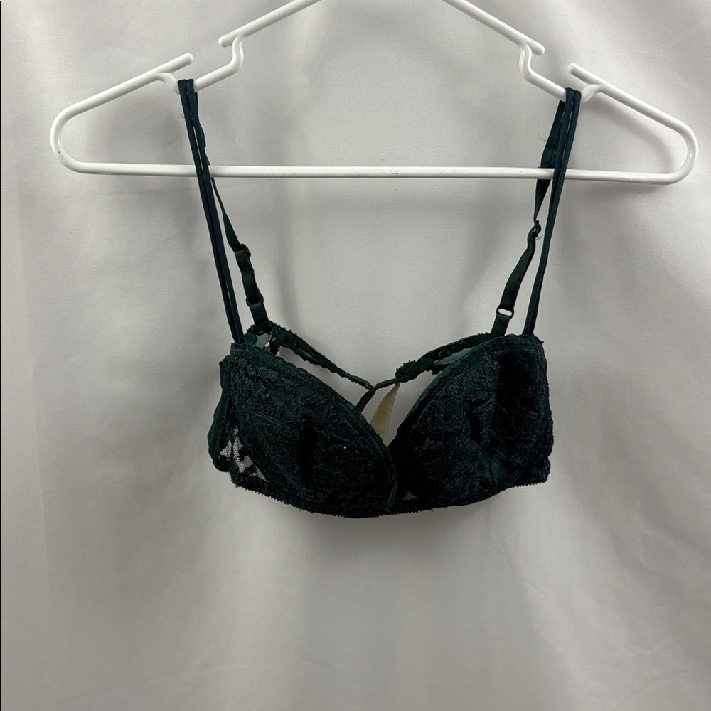 Vintage Victoria’s Secret Lace Bra 34B Emerald Green 90’s